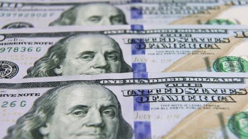 Close Up of United States One Hundred Dollar Bills