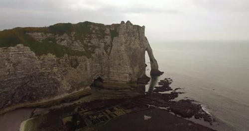 White cliffs at Etretat, Normandy, France.