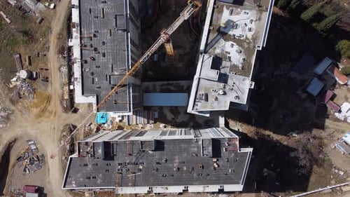 Crane On The Building Construction