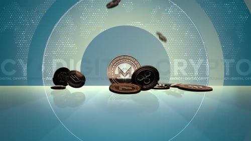11 - 1 Fond de crypto-monnaie avec des cercles et du texte 4K