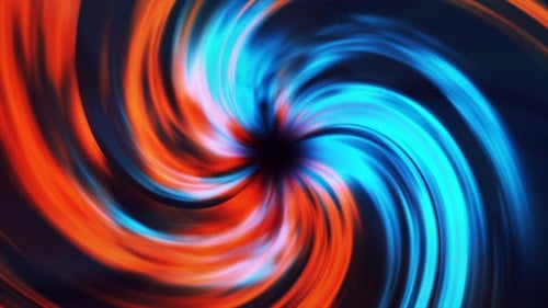 Colorful rotating spiral with black dot
