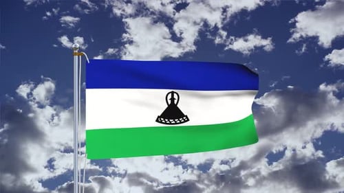 Drapeau du Lesotho agitant 4K