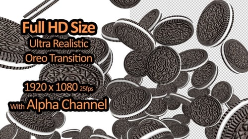 Falling Chocolate Cream Sandwich Cookies Animation Loop