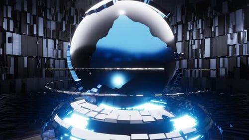 Futuristic Digital Earth Globe News Background Loop