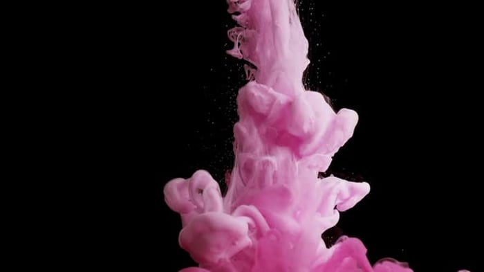 Pink Color Ink Cloud Abstract Art Background, Slow Motion Stock Footage ...