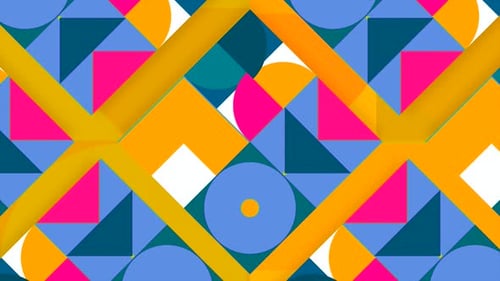 Animated Collage of Geometric Shapes