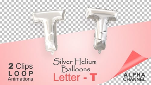 Animated Silver Foil Balloon Letter T