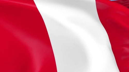 Realistic Peru Flag Waving with Seamless Loop