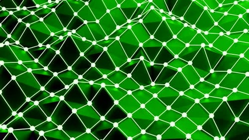 Plexus of Abstract Geometric Lines with Moving Triangles and Dots