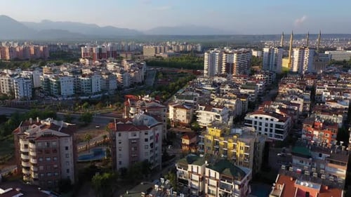 Aerial View of Modern Residential Buildings in European City
