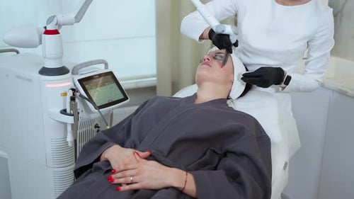 YAG Laser for Facial Therapy at Cosmetology Clinic