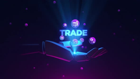 Futuristic Robotic Hand Revealing Digital Trade Data, Backgrounds ...