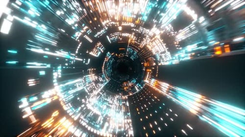 Flying Into Spaceship Tunnel