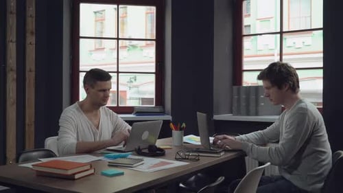 Collègues caucasiens : l'informatique au travail