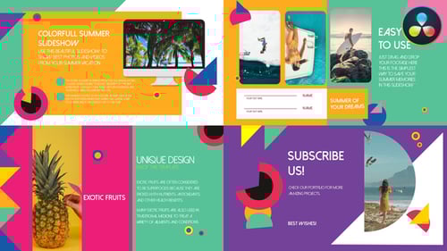 Colorful Shapes Slideshow for DaVinci Resolve