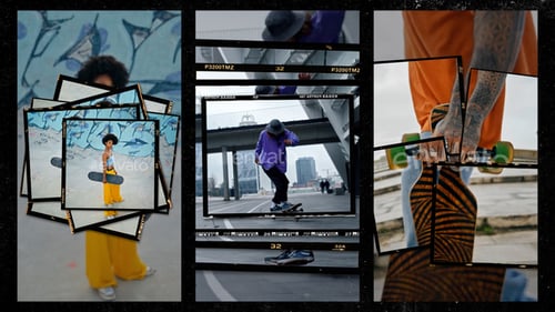 Vertical Film Frame Collage Transitions