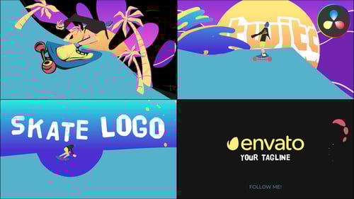 Dynamic Skate Logo Opener with Fluid Transitions