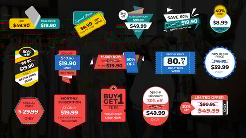 Modern Animated Sales Badges and Discount Labels