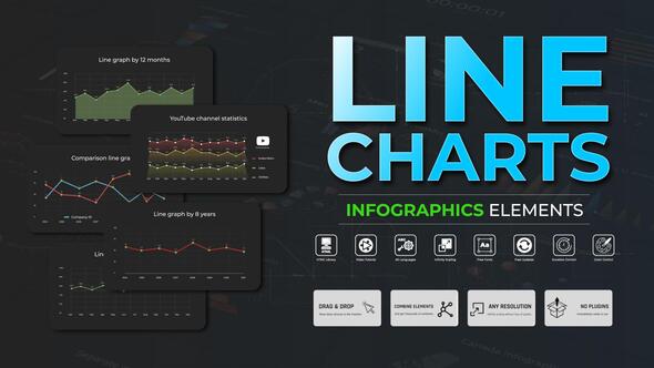 Infographic - Line Charts, Infographics ft. analytics & bars - Envato