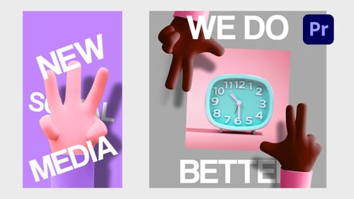 Animated 3D Hand Gestures for Social Media Promos