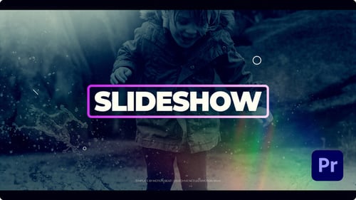 Dynamic Glitch Text Reveal Slideshow Opener