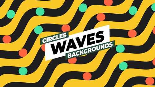 Vibrant Animated Abstract Backgrounds with Wavy Lines and Circles