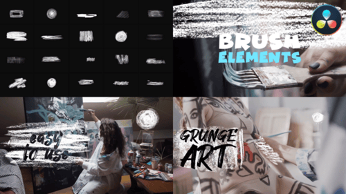 Grunge Brush Elements | DaVinci Resolve