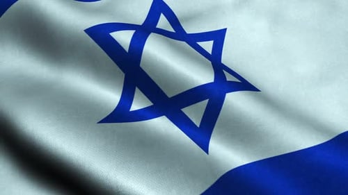 Realistic Israeli Flag Waving Seamless Loop