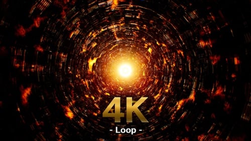 Burning Fire Mechanical Tunnel 4K Loop