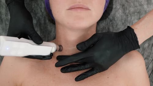 Cosmetic Procedure on Neck in Medical Setting