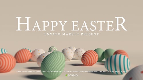 Animated Happy Easter Title with 3D Eggs Opener