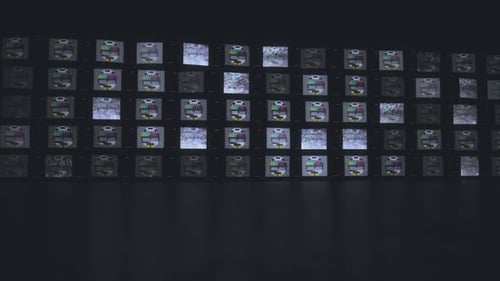 Glitching Television Test Patterns on Multi-Screen Video Wall