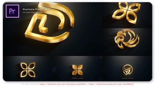 Dynamic Gold 3D Logo Reveal with Cinematic Animation