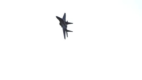Fighter Jet Aircraft Banking in Flight