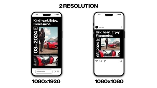 Minimal Stories and Posters for Social Media Marketing