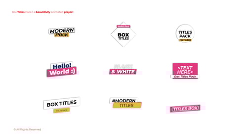 Clean Animated Box Titles Pack for Modern Displays