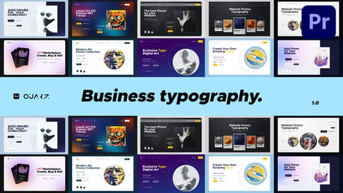 Tipografía promocional de sitios web para Premiere Pro