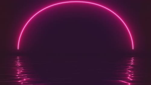 Neon Frame With Water Reflection