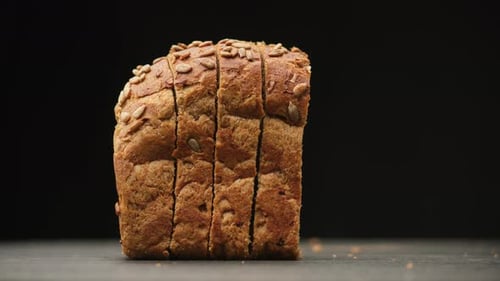 Close up of a Sliced Multi-Grain Bread Loaf