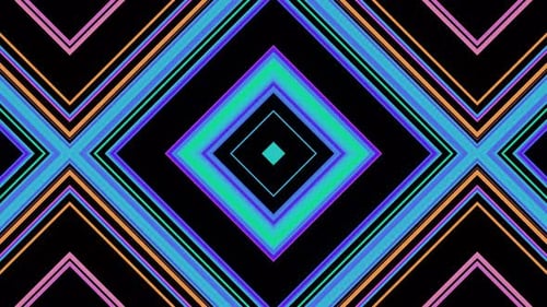 Strobe Pulsating Neon Square Shaped Disco Background VJ Loop