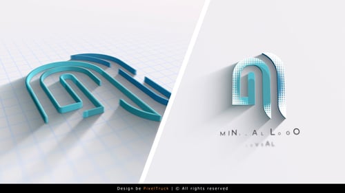 Minimal Modern Logo Reveal with Long Shadows