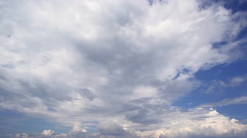 Vibrant blue sky with cloud on a cloudy day time lapse.