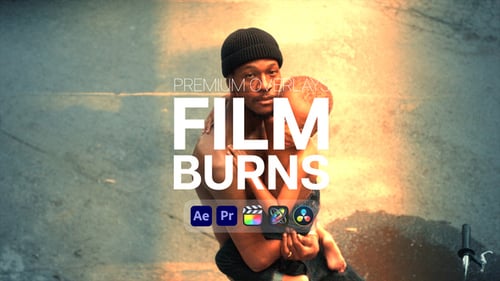 Premium Overlays Film Burn - Cinematic Light Leak Motion Effects Pack