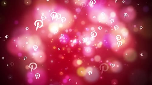 Floating Pinterest Logo and Bokeh Lights Background