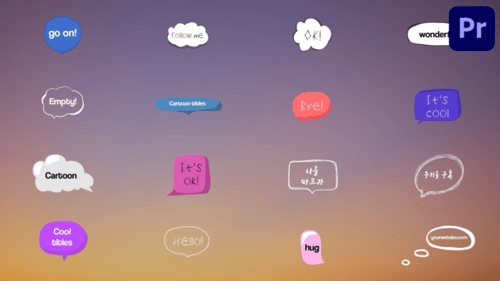 Animated Cartoon Speech Bubbles and Hand-Drawn Titles Pack