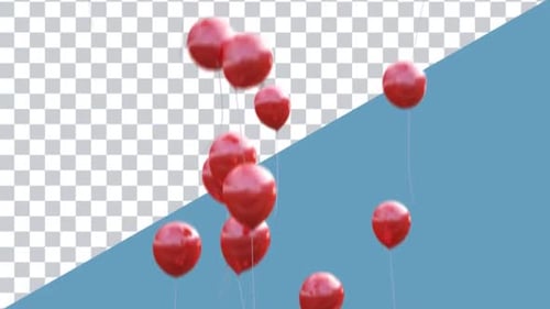 Floating Realistic Red Balloons Celebration Loop