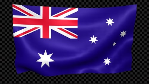 Animated Waving Australian Flag Seamless Loop