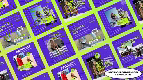 Dynamic Streetwear Fashion Social Media Posts with Glitch Effects