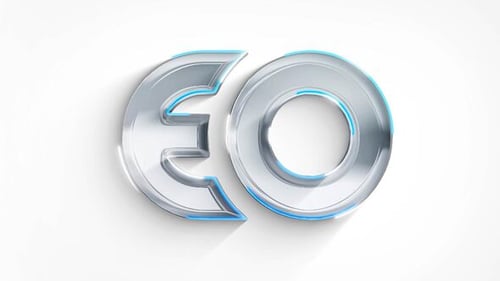 Metallic Glass Logo Reveal with Long Shadows