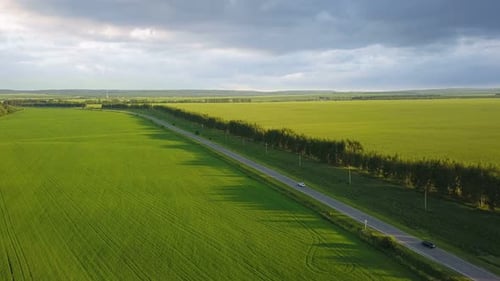 Car On Countryside Road In The Nature